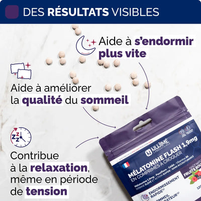 Bienfaits Melatonine Flash 1,9mg comprimes Nujime Laboratoires