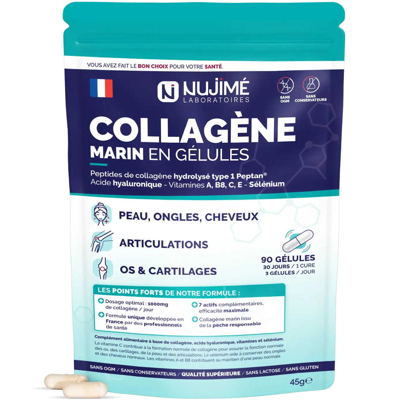 Collagene Marin gelules Nujime Laboratoires