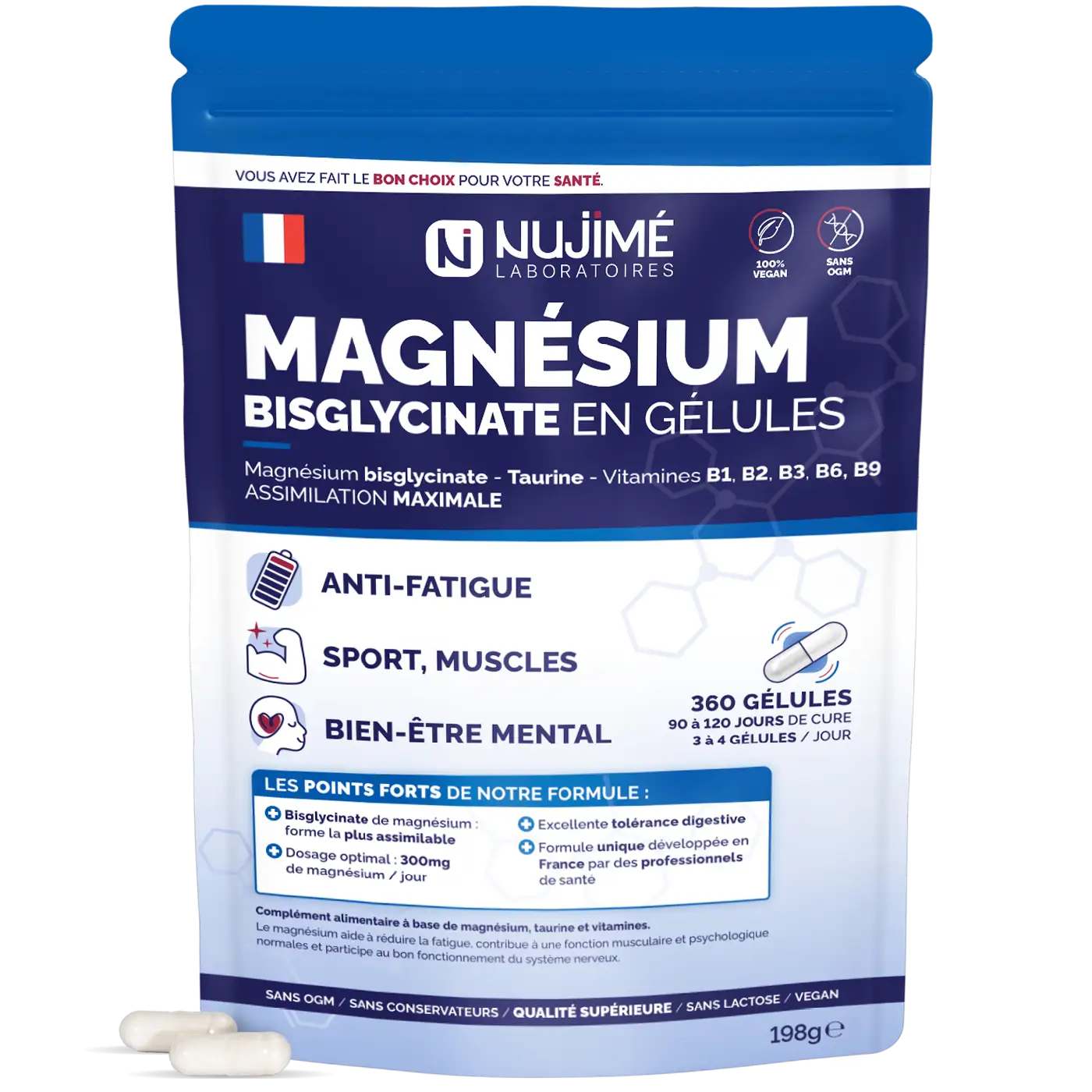 Magnesium Bisglycinate gelules Nujime Laboratoires