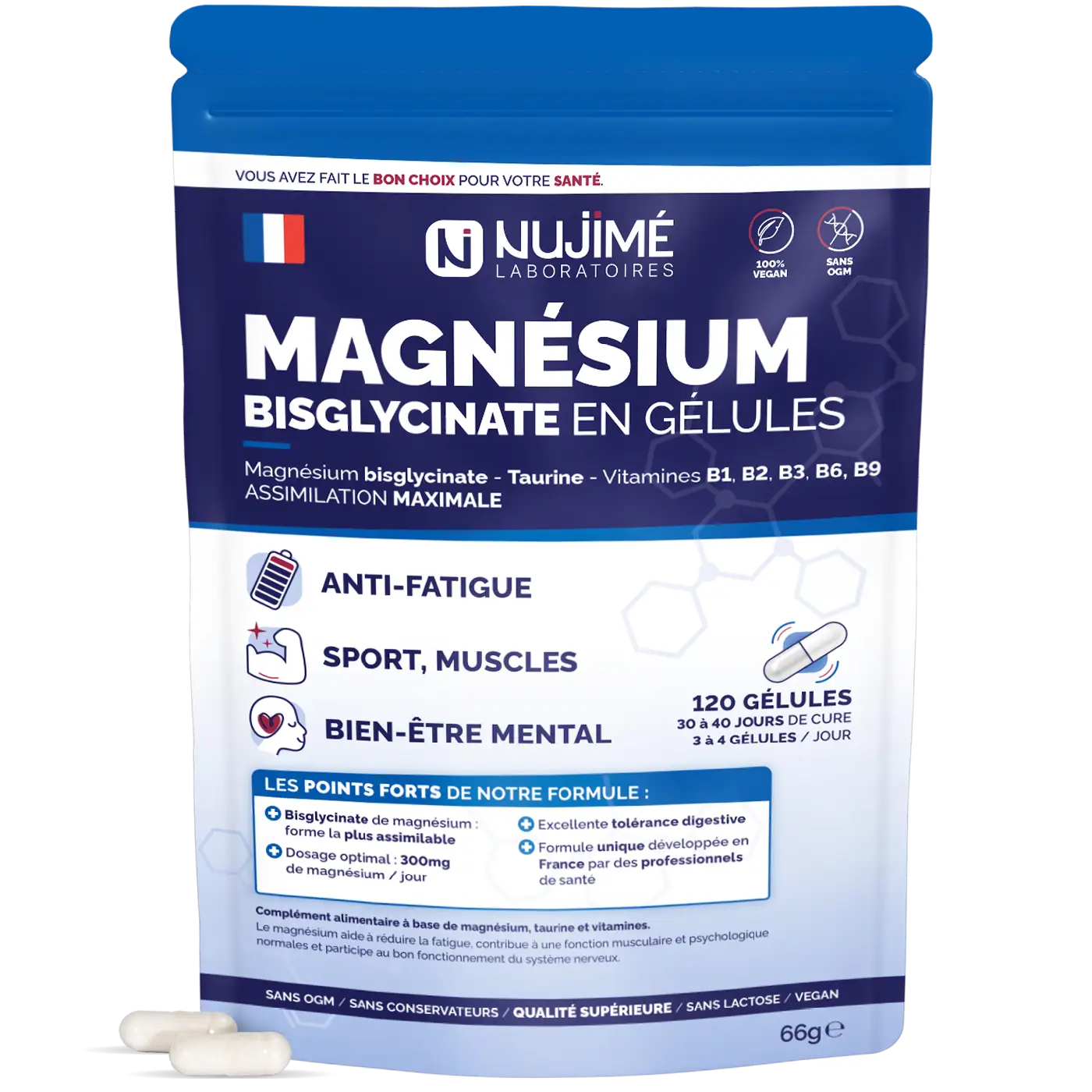 Magnesium Bisglycinate gelules Nujime Laboratoires
