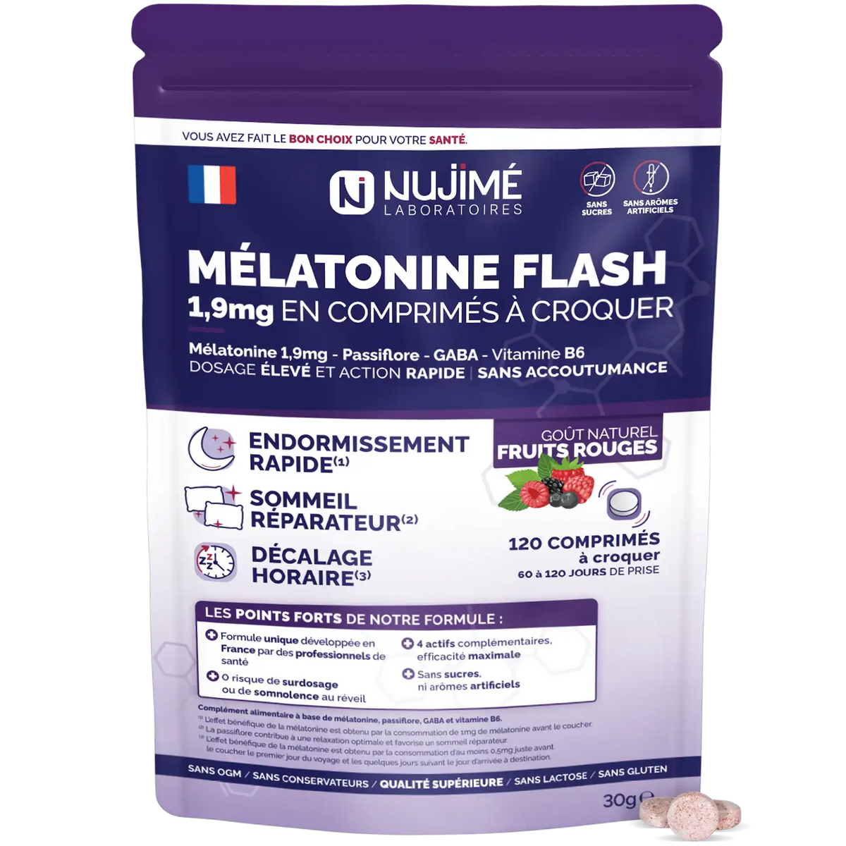 Melatonine Flash 1,9mg comprimes Nujime Laboratoires