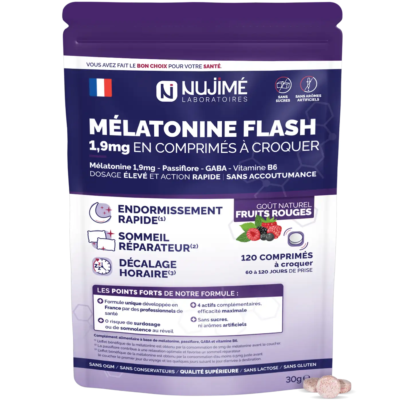 Melatonine Flash 1,9mg comprimes Nujime Laboratoires
