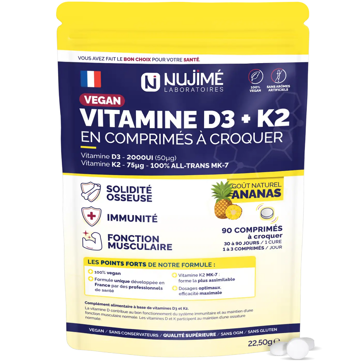 vitamine D3 K2 comprimes Nujime Laboratoires 