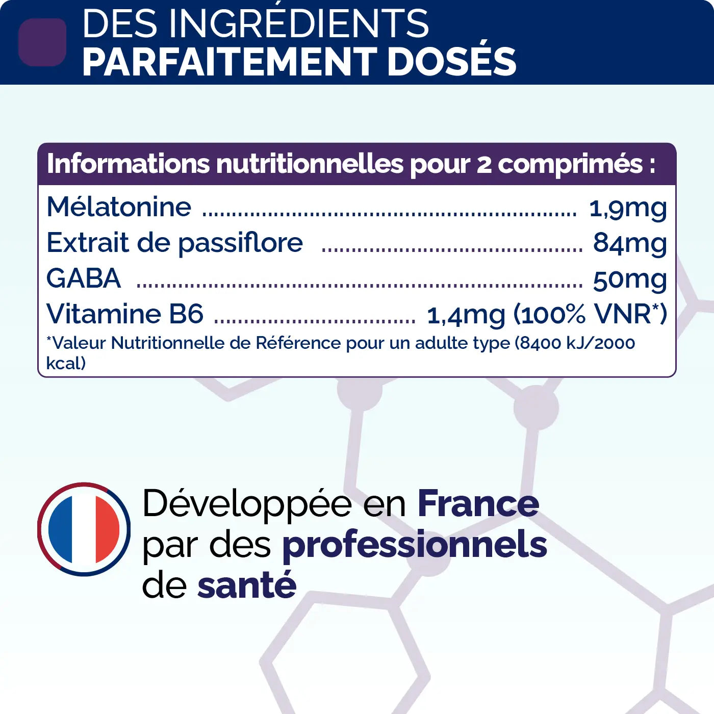 Composition Melatonine Flash 1,9mg comprimes Nujime Laboratoires