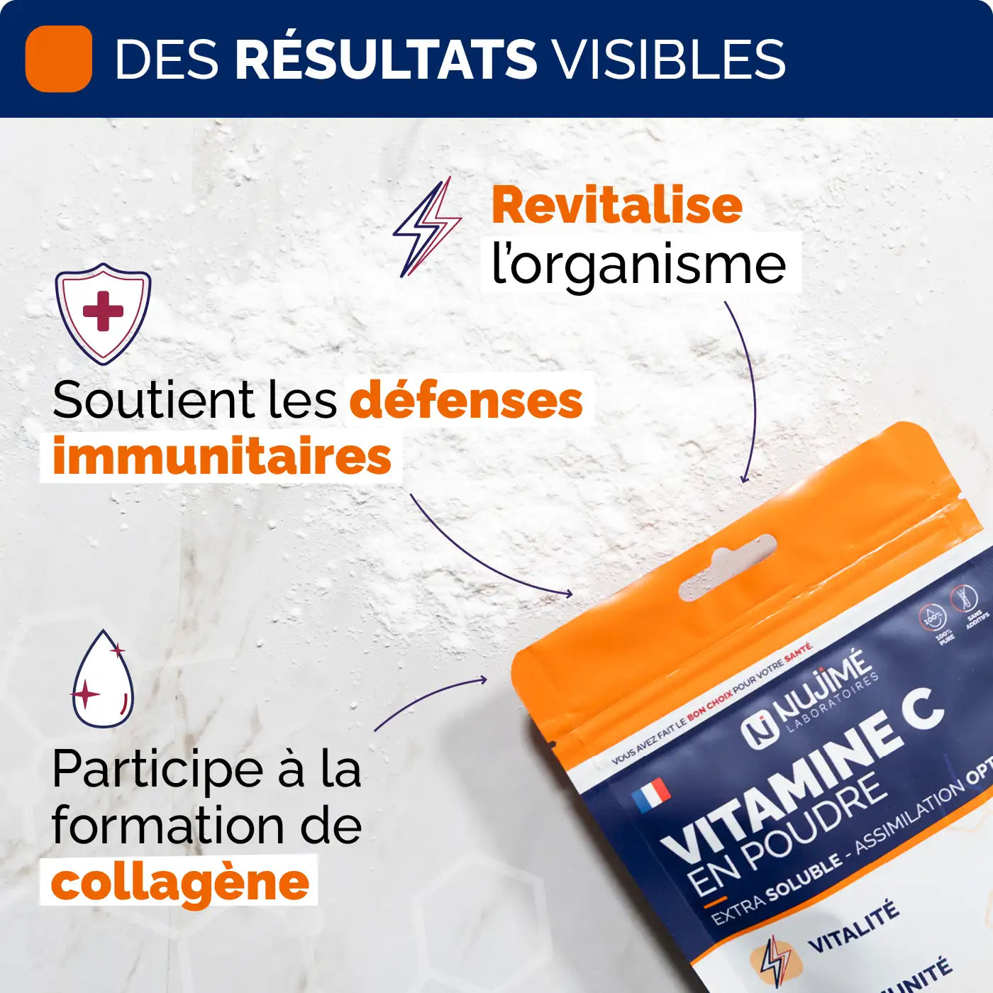 Bienfaits Vitamine C poudre Nujime Laboratoires