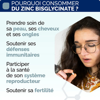 Pourquoi consommer Zinc Bisglycinate gelules Nujime Laboratoires