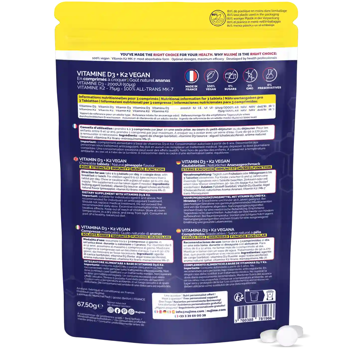 vitamine D3 K2 comprimes Nujime Laboratoires 